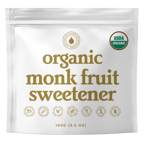 NatriSweet Organic Monk Fruit Extract, 3.5 oz, USDA Organic, No Fillers, Just 100% Pure Organic Monk Fruit Sweetener, 322 Servings