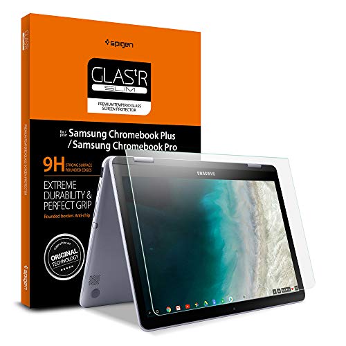 Book Cover Spigen Tempered Glass Screen Protector Designed for Samsung Chromebook Plus V2 (12.2 inch) [9H Hardness]