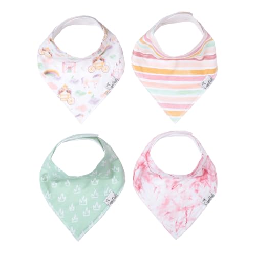 Baby Bandana Drool Bibs for Drooling and Teething 4 Pack Gift Set for Girls "Enchanted" by Copper Pearl