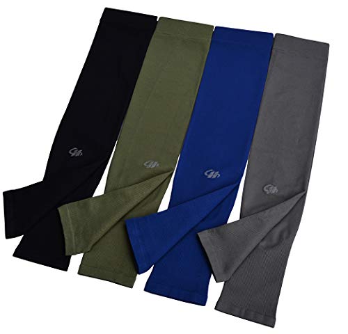 HOPESHINE UV Sun Protection Cooling Arm Sleeves UPF 50+ 4-Pairs for Men Women Cycling, Golf, Outdoor Sports