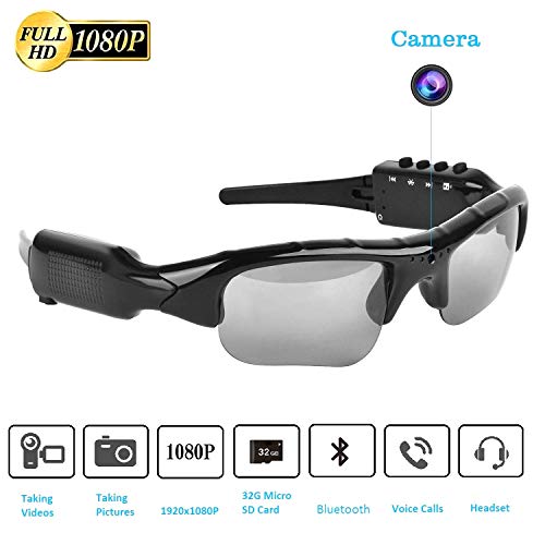 Bluetooth Sunglasses Camera,Full HD 1080P with 65 Degree Angle Mini Camera for Outdoor Sports.