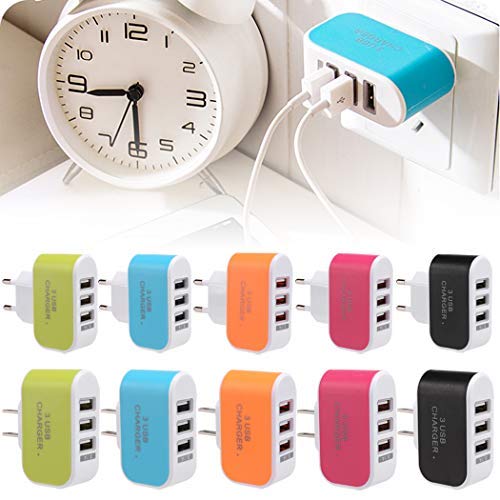 Book Cover USB Charger Cube,Wall Charger Plug,3-Port USB Wall Home Travel AC Charger Adapter for Phone US Plug