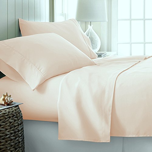 1000 Thread Count 100% Long Staple Egyptian Pure Cotton â€“ Sateen Weave, Set of 2 Standard Silky Soft & Smooth Cream Pillow Cases