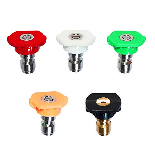 IRVINGWAD Pressure Washer 5 Spray Nozzle Tips Pivoting Coupler Rotating Turbo Nozzle 4000 PSI (5 Spray Nozzle Tips)