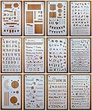 Journal Stencil Set for Dotted Journals, Journalling Supplies/Accessories Kit Includes Daily/Weekly/Monthly Calendars, Icon, Chart, Numbers,Shape