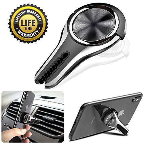 Universal Car Phone Mount, Car Air Vent Cell Phone Mount Holder, GPS Holder for Car, 360° Rotation Car Mount Compatible for All Phone, Two Conversion Modes for Phone Holder and Car Mount - Black