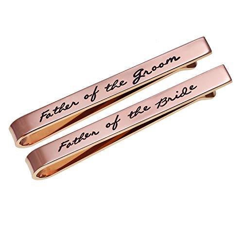 Father of The Groom Father of The Bride Gifts Tie Clip Wedding Tie Clip Set Stainless Steel Tie Bar Wedding Party Day Present for Man