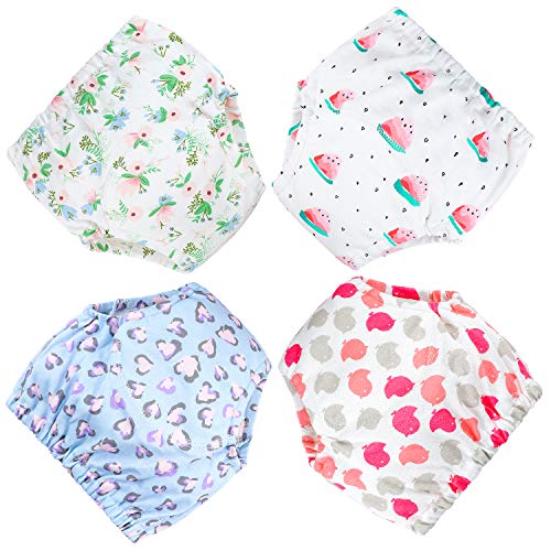 MooMoo Baby 4 Pack Potty Training Pants for Baby Boys and Toddler Girls- 4T-XL