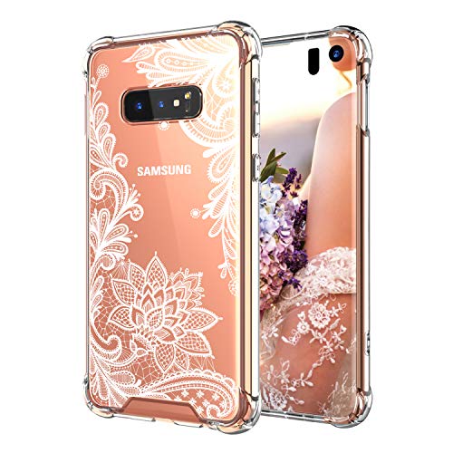 Book Cover Case for Galaxy S10e,Cutebe Shockproof Series Hard PC+ TPU Bumper Protective Case for Samsung Galaxy S10e 5.8 Inch 2019 Release Crystal (White)