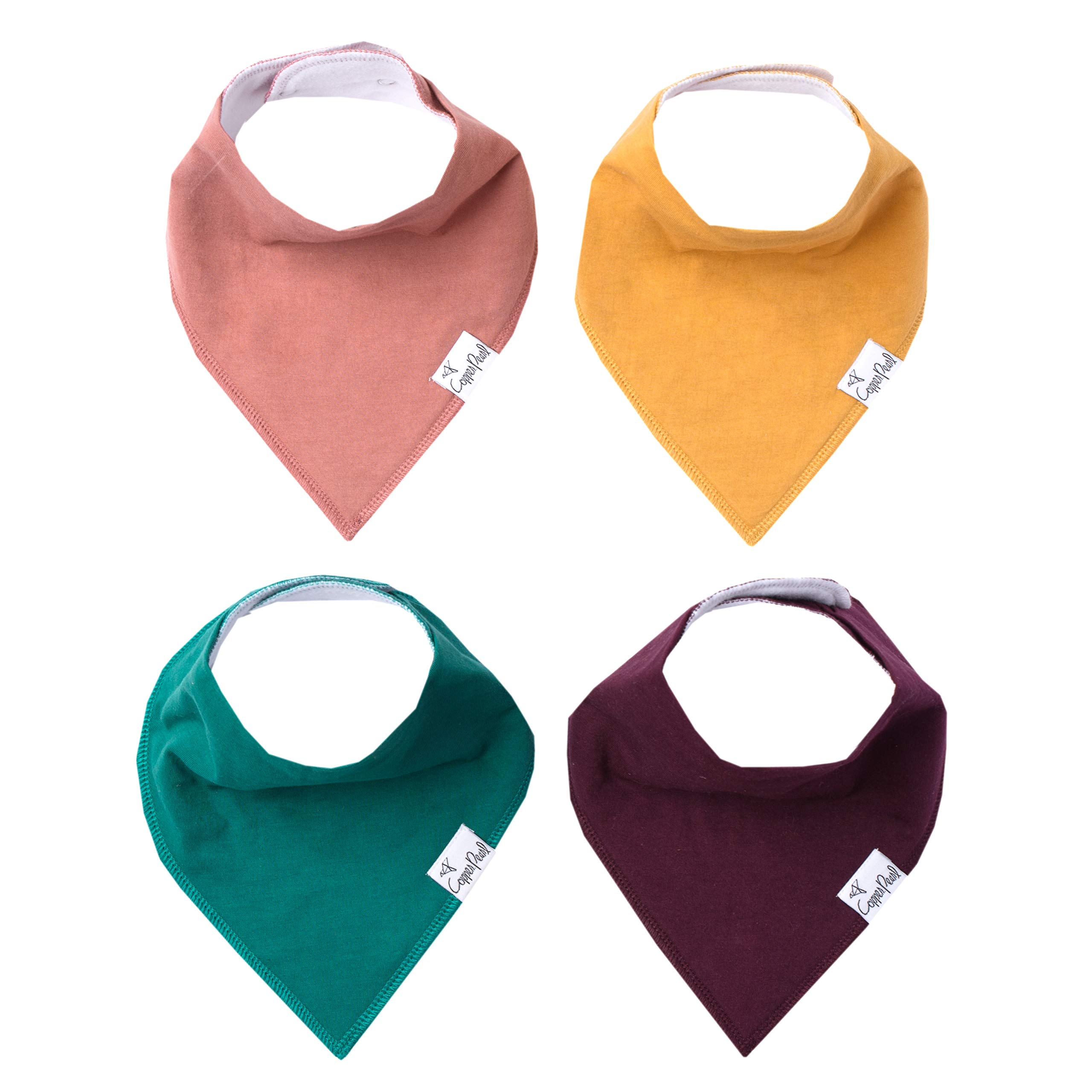 Copper Pearl Baby Bandana Drool Bibs for Drooling and Teething 4 Pack Gift Set Jade, Soft Set of Cloth Bandana Bibs for Any Baby Girl or Boy, Cute Registry Ideas for Baby Shower Gifts