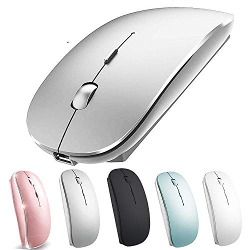 Book Cover Wireless Mouse for MacBook Air/Pro Wireless Mouse for MacBook Laptop Windows iMac (Silver)
