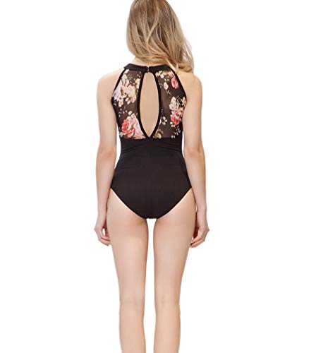Limiles Women's Halter Neck Bodysuit Keyhole Back Gymnastic Ballet Dance Leotard Tops Dancewear Costumes