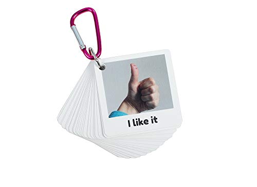 Show to Tell Communication Cards: Basic Phrases with Book Ring - 2.5 x 2.5 inches (Preschool Level)