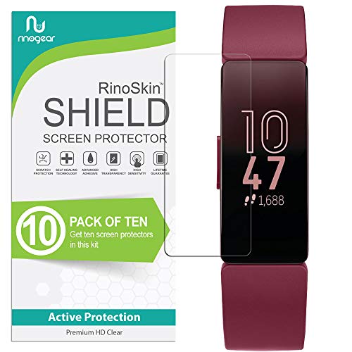 (10-Pack) RinoGear for Fitbit Inspire/Inspire HR Screen Protector Case Friendly Screen Protector for Fitbit Inspire/Inspire HR Accessory Full Coverage Clear Film
