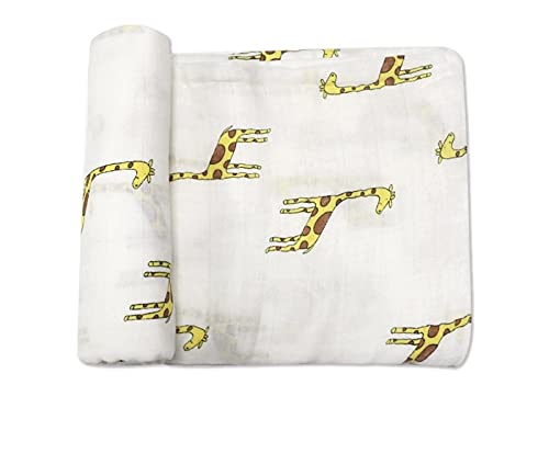 Muslin Swaddle Blankets for Baby Girls and Boys - Organic Cotton and Bamboo - Set of 4 Softest Baby Swaddling Blankets - Unisex Newborn Baby Shower Gift Idea - Large 47 x 47 Inches Receiving Blanket