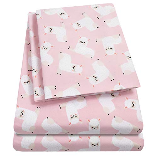 Book Cover 1500 Supreme Kids Bed Sheet Collection - Fun Colorful and Comfortable Boys and Girls Toddler Sheet Sets - Deep Pocket Wrinkle Free Soft and Cozy Bedding - Twin, Llamas