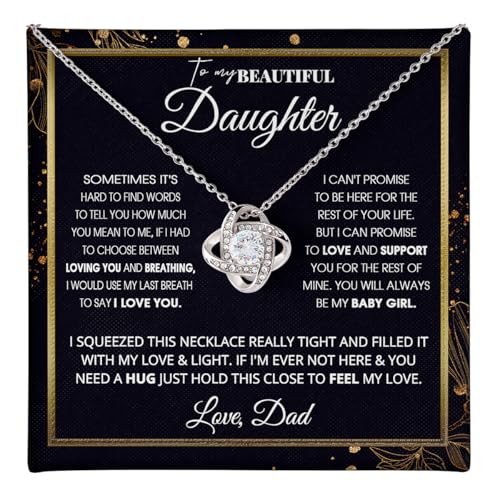 Fa Gifts To My Daughter Necklaces Pendants - Father and Daughter Necklace - Gift from Daddy - Luxury Necklace Silver On Birthday, Anniversary - Includes Gift Box! (Graphic Pendants, Silver)