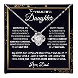 Fa Gifts To My Daughter Necklace from Dad – Meaningful Jewelry Gift with Message Card & Box | Birthday, Graduation, Christmas, or Valentine’s Day Gift for Daughter from Father