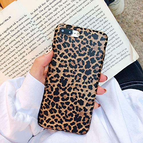 Book Cover iPhone 8 Plus/iPhone 7 Plus Case ，Opretty Leopard Print Pattern Case Fashion Luxury Cheetah Ultra-Thin Soft TPU Silicone Shockproof Cover for iPhone 8 Plus/iPhone 7 Plus