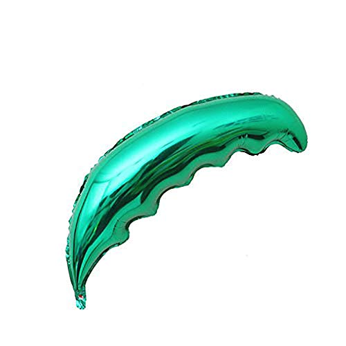 36 Inch Hawaiian Luau Coconut Tree Leaves Balloons Aluminium Balloons for Party Decoration, Pack of 5(Dark green)