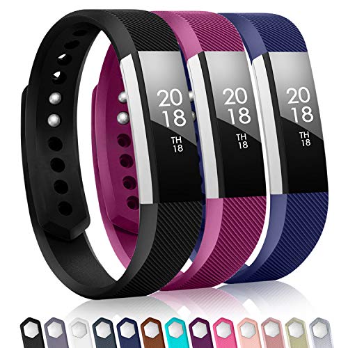 TreasureMax with Fitbit alta Bands for Women Men(3 Pack),Classic Replacement Bands with Fastener Rings for Fitbit Alta HR/Fitbit Alta/Fitbit Ace, Small/Large