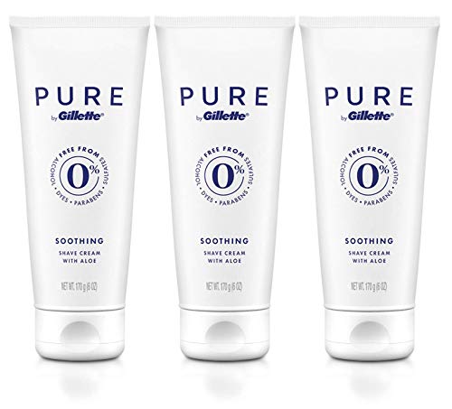 Gillette PURE Soothing Shaving Cream with Aloe, Pack of 3, 6oz each