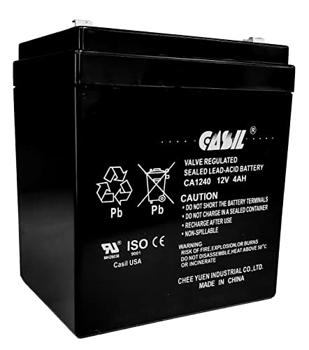 Inovel Power Casil Genuine CA1240 12v 4ah SLA Rechargeable Alarm Battery for ADI Ademco 467, ADT 804302 12v 4.5ah, DSC Security Panel, Power Patrol for SLA1056, Vista 20P ADT, Replacement Battery