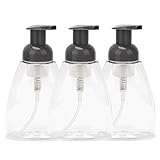 Foaming Soap Dispensers Pump Bottle (3-Pack) ULG 10oz / 300ml Empty Oval Foam Bottles Liquid Hand Soap Containers BPA Free Plastic for Bathroom Kitchen Countertop Gray