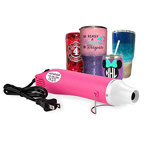 Bubble Buster Tool for Making Epoxy Glitter Tumblers, Specially-Made Heat Gun for DIY Acrylic Resin Cups Tumblers to Remove Air Bubbles(Pink)