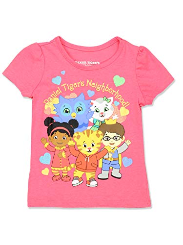Book Cover Daniel Tiger Toddler Girls Short Sleeve Tee T-Shirt (2T, Pink/Multi)