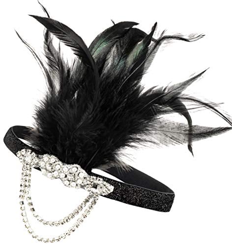 Book Cover Black Gatsby Headpiece Flapper Headbands 1920s Great Gatsby Accessories Flapper Headpiece Costume