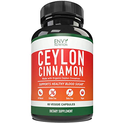 Book Cover Ceylon Cinnamon Healthy Blood Sugar Support, lowering Blood Pressure, Joint Support, Anti-inflammatory and antioxidant, True Ceylon Cinnamon- 60 Capsule Supplements, 30-Day Supply