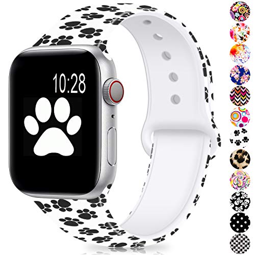 Humenn Compatible with Apple Watch Band 38mm 40mm 42mm 44mm,Soft Silicone Fadeless Pattern Printed Replacement Bands Compatible for iWatch Apple 2018 Watch Series 1,2,3,4