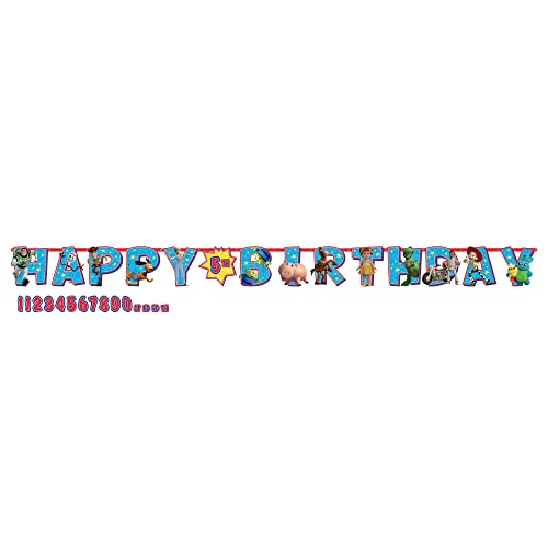 amscan Toy Story 4 Add-an-Age Birthday Letter Banner - 10 1/2' x 10", 1 Set