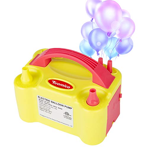 Tuomico Balloon Blower Pump Electric 4 Nozzles, 110V~120V 600W Portable Lower Noise Air Inflator for Party Balloon Decoration