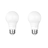 Amazon Basics A19 Dusk to Dawn Sensor LED Light Bulb, 60W Equivalent, 9W Energy Efficient, E26 Standard Base, Soft White 2700K, Non-Dimmable, 10,000 Hour Lifetime, Porch, 2-Pack