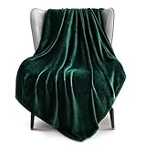 Exclusivo Mezcla Fleece Forest Green Throw Blanket for Couch, Sofa, Super Soft and Warm Blankets, All Season, Cozy, Plush, Lightweight, 50x60 Inches