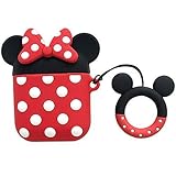 for Airpods 1&2 Case,Cute Cartoon Animal Character Soft Silicone Airpod Cover, 3D Funny Design Kawaii Fun Cool Keychain Skin Cases with Ring Strap, Best Gift for Girls or Couples (Red)