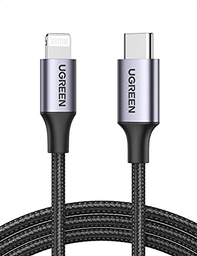 UGREEN USB C to Lightning Cable 3FT - MFi Certified iPhone Charging Cable Compatible with iPhone 13/13 Pro/13 Pro Max/13 Mini, iPhone 12/11/ X/XR/XS/8 Series, iPad 9, AirPods Pro, and More