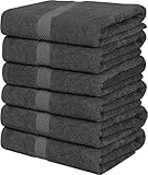 Utopia Towels Cotton Towels, 6 Pack, (22 x 44 Inches), Pool Towels and Gym Towels, Grey
