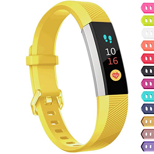 Ouwegaga Compatible for Fitbit Alta HR Bands and Fitbit Ace Bands for Kids Large Mango Yellow