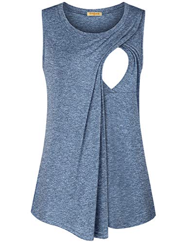 Baikea Womens Sleeveless Breastfeeding Shirts Asymmetrical Nursing Tank Tops