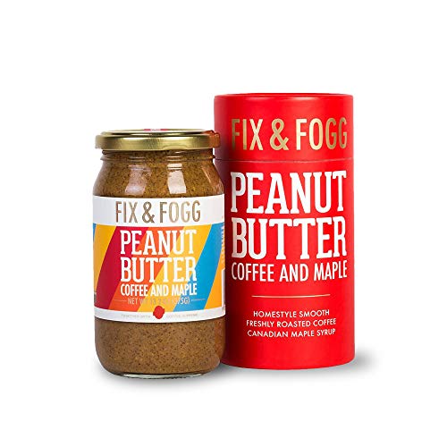 Coffee and Maple Peanut Butter, Gourmet Peanut Spread, Keto and Vegan Friendly, No Sugar and Additives, Non-GMO, 13.2oz - Fix and Fogg