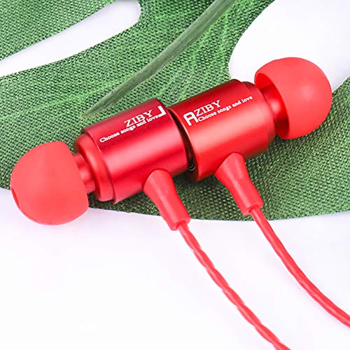 Noise Cancelling Earphones With Microphone - 3.5mm Jack And 47in Long (Red)