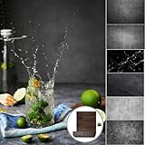 Evanto 22x35Inch Darkness Background Kit for Food Photogarphy and Video, Flat Lay Backdrops, Black Cement & Marble &Wood Texture