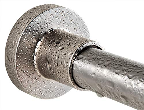 BRIOFOX Tension Curtain Rod 43-72 Inches Brushed Nickel, Never Rust and Non-Fall Down and Heavy Duty Shower Curtain Rod, 304 Stainless Steel