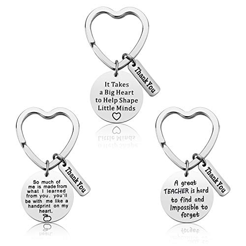 Book Cover Teacher Appreciation Gift - 3PCS Teacher Keychain Set for Women Thank You Gifts for Teachers Birthday Valentine's Day Christmas Gifts for Teachers