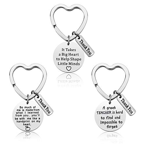 Teacher Appreciation Gift - 3PCS Teacher Keychain Set for Women Thank You Gifts for Teachers Birthday Valentine's Day Christmas Gifts for Teachers