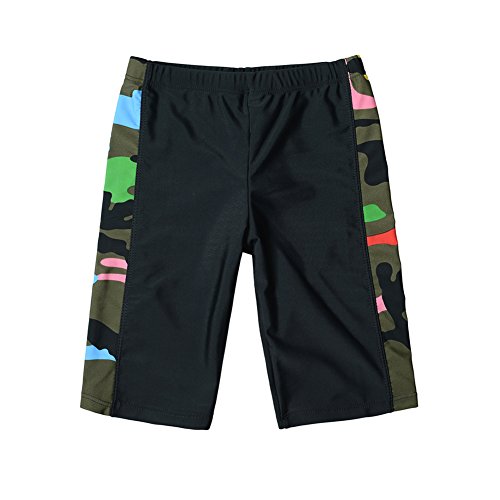 Kids Boys Quick Dry Sun Protection Compression Jammer Colorblock Swim Trunks