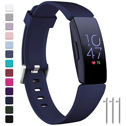 Ouwegaga Compatible for Fitbit Inspire Bands Men Women and Fitbit Ace 2 Band Kids Navy Blue Small